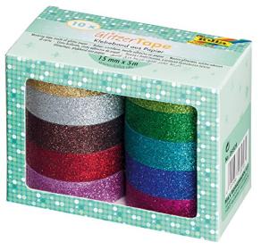 Folia GlitterTape 15mmx5m 10 renk çeşitli