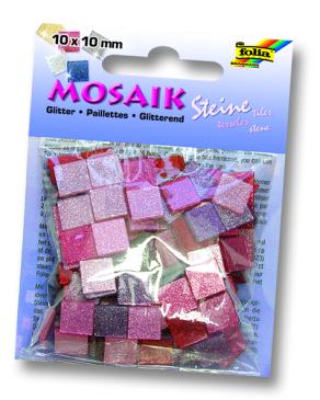 Folia Mozaik 10x10mm 45 gr Glitter-pembe 190 adet