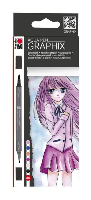 Marabu Aqua Pen Graphix Make Manga 6 Renk