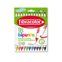 Fibracolor Bipunta Çift Uçlu Keçeli Kalem 12 Renk