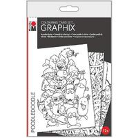 Marabu Colouring Card Set Graphix 350gr 12 adet