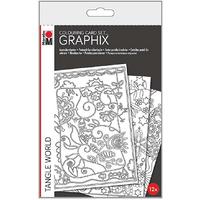 Marabu Colouring Card Set Graphix 350gr 12 adet