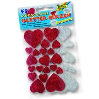 Folia Eva Sticker Glitter Kalp 40 adet