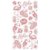 Folia Kabartma Metalik Sticker Pembe 26 parça