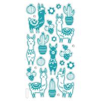Folia Kabartma Metalik Sticker Mavi 24 parça