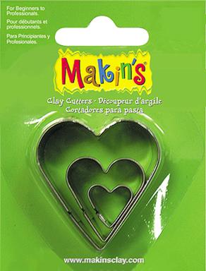 Makin's Clay Kesme Kalıbı Kalp 3 Parça