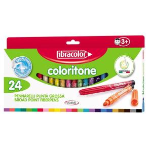 Fibracolor Coloritone Kalın Keçeli Kalem 24 Renk