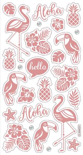 Folia Kabartma Metalik Sticker Pembe 26 parça