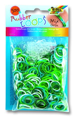 Folia Rubber Loops Yeşil 500 adet 25 s-Clips
