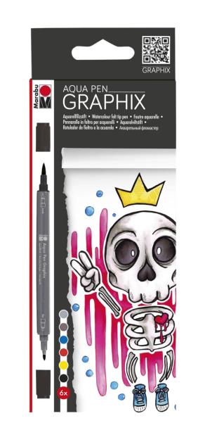 Marabu Aqua Pen Graphix King Of Bubblegum 6 Renk