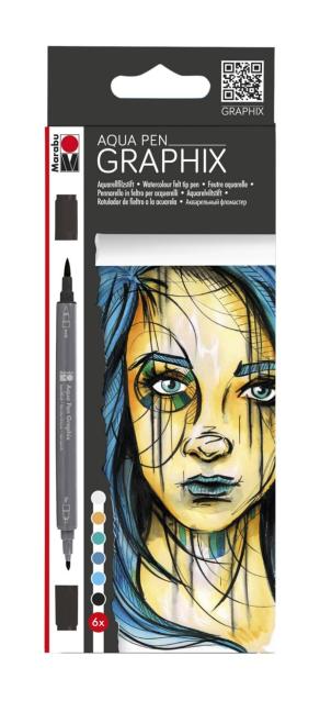 Marabu Aqua Pen Graphix Metropolitan 6 Renk