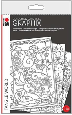 Marabu Colouring Card Set Graphix 350gr 12 adet